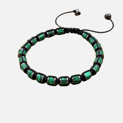 Bracelet Malachite Tissé à La Main