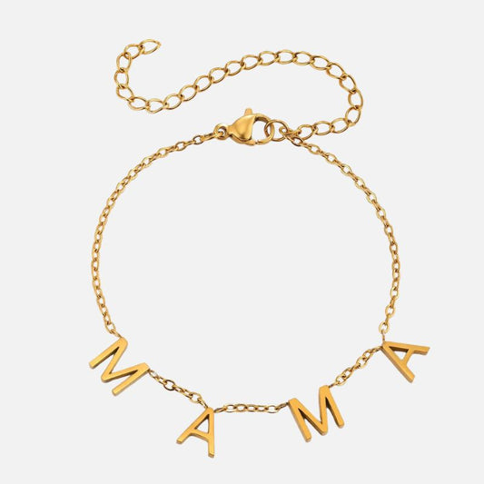Bracelet Maman Chaîne Lettres - Acier Inoxydable