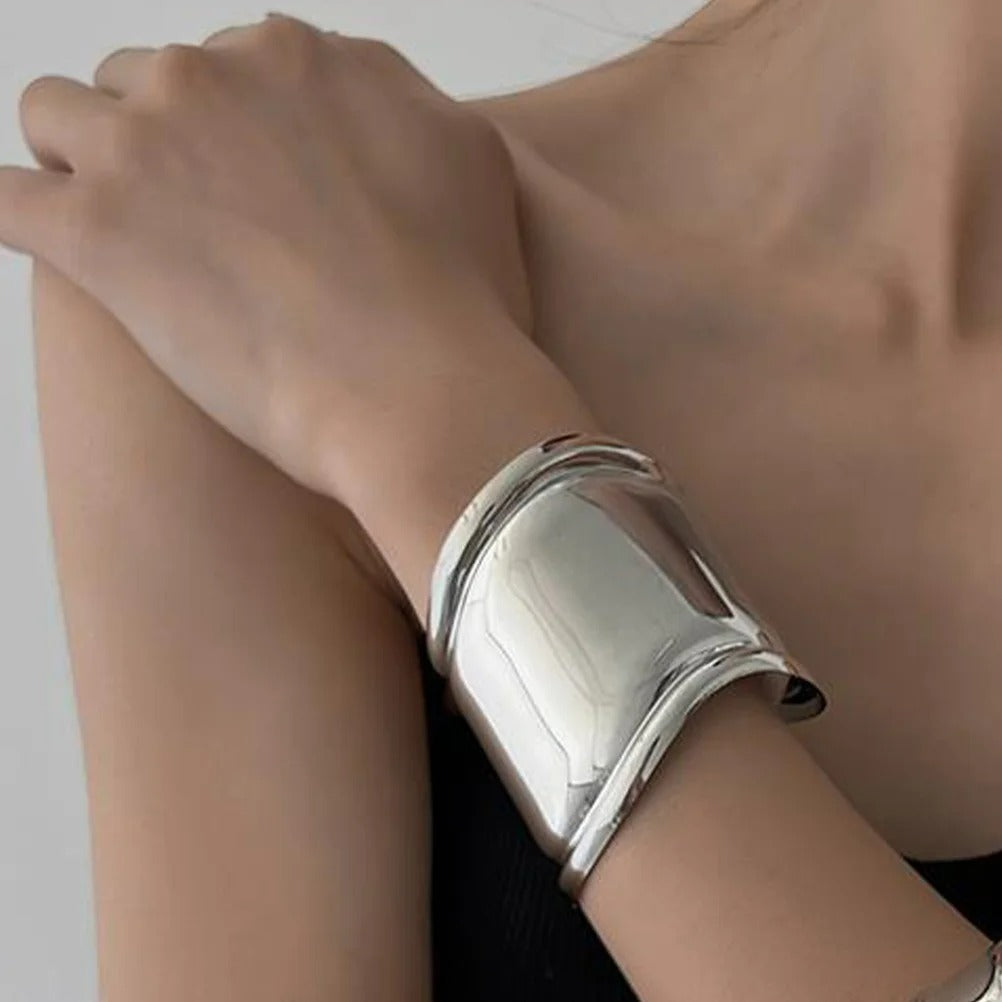 Bracelet Manchette Femme Argenté