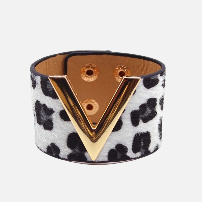 Bracelet Manchette Femme Motif Léopard