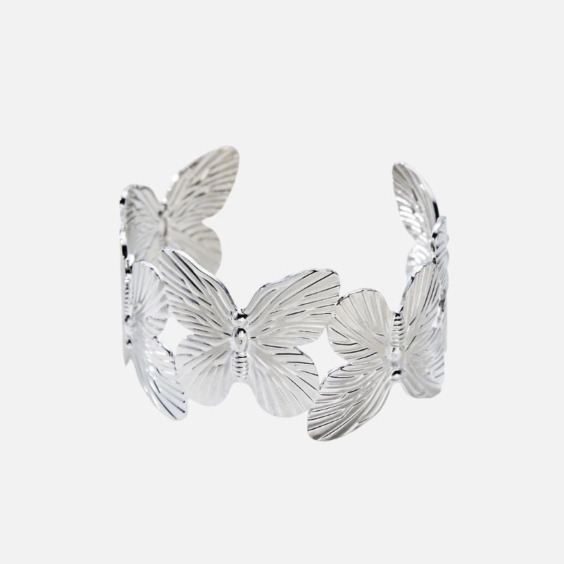 Bracelet Manchette Femme Papillon Acier Inoxydable