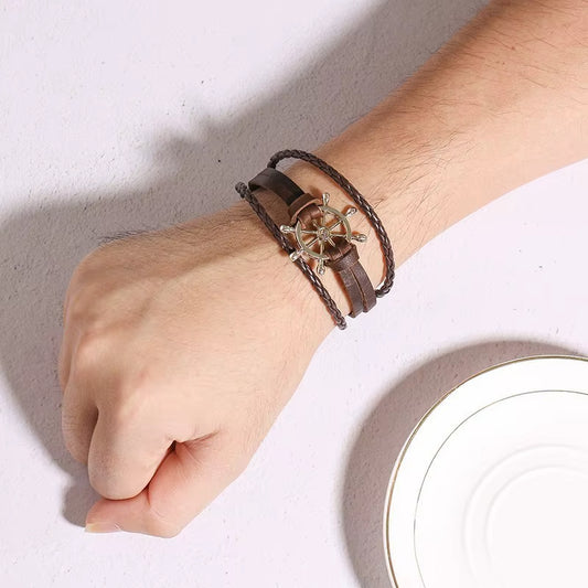 Bracelet Marin En Cuir Gourvenail de Bateau