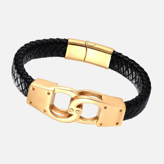 Bracelet Menotte Homme Alliance Doré et Noir