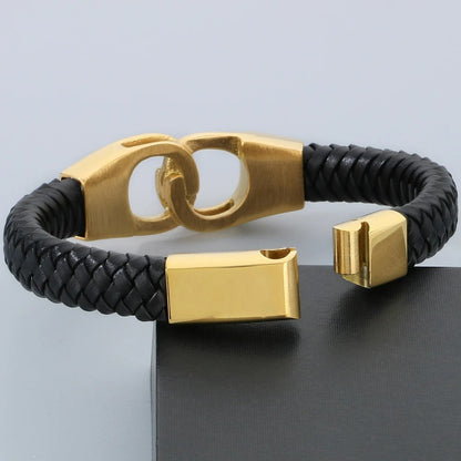 Bracelet Menotte Homme Alliance Doré et Noir