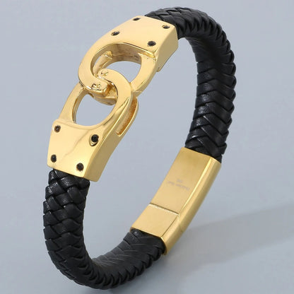 Bracelet Menotte Homme Alliance Doré et Noir