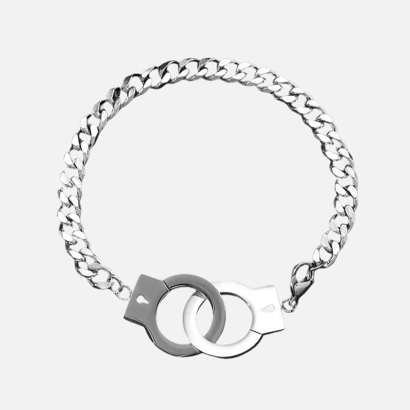 Bracelet Menotte Homme Argenté – Acier Inoxydable