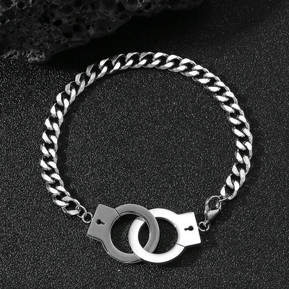 Bracelet Menotte Homme Argenté – Acier Inoxydable