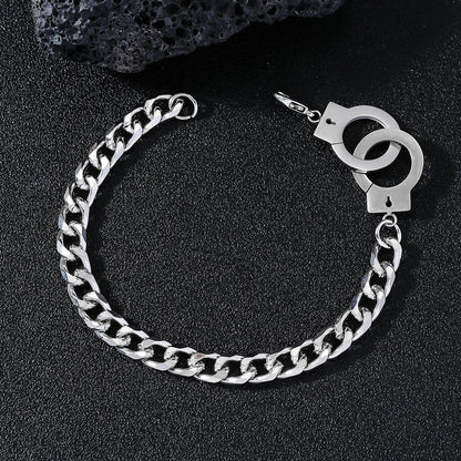 Bracelet Menotte Homme Argenté – Acier Inoxydable