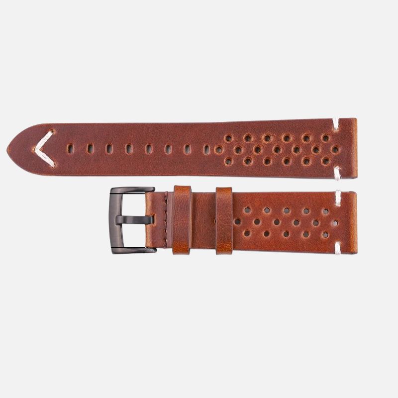 Bracelet Montre Cuir Homme Perforé – Acier Inoxydable