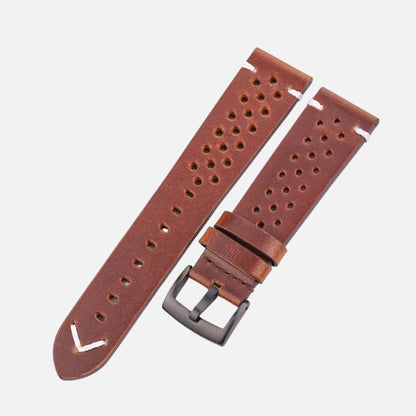 Bracelet Montre Cuir Homme Perforé – Acier Inoxydable