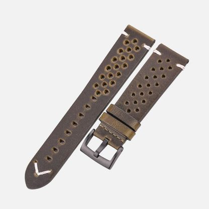 Bracelet Montre Cuir Homme Perforé – Acier Inoxydable