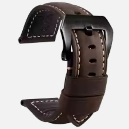 Bracelet Montre Cuir Homme Surpiqué – Acier Inoxydable