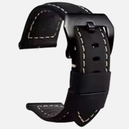 Bracelet Montre Cuir Homme Surpiqué – Acier Inoxydable