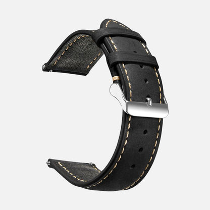 Bracelet Montre Cuir Homme Surpiqûres Boucle Ardillon
