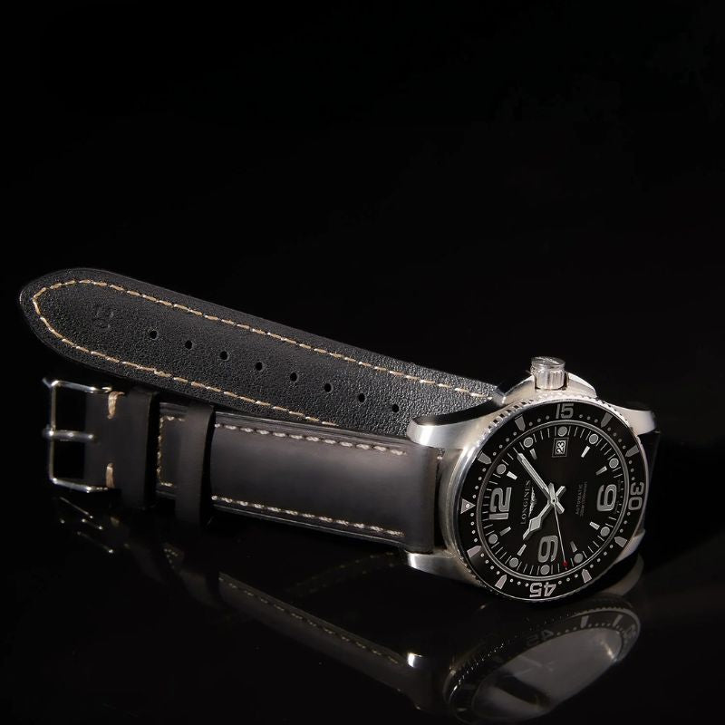 Bracelet Montre Cuir Homme Surpiqûres Boucle Ardillon
