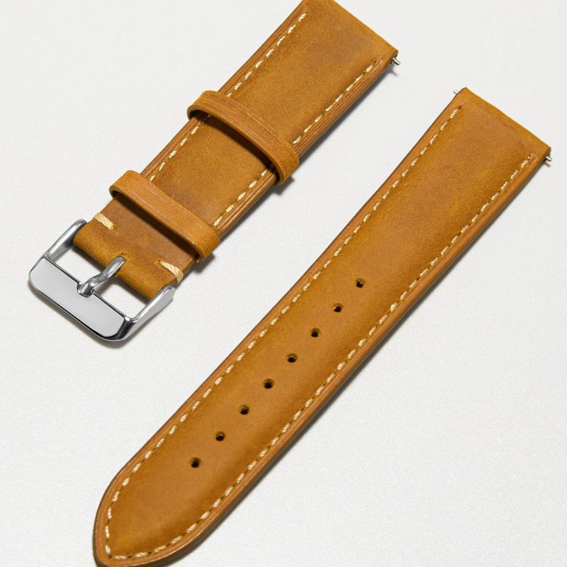 Bracelet Montre Cuir Homme Surpiqûres Boucle Ardillon