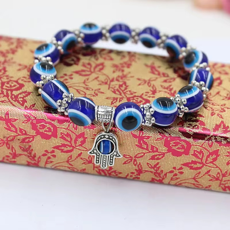 Bracelet Oeil Bleu de Protection en Perle