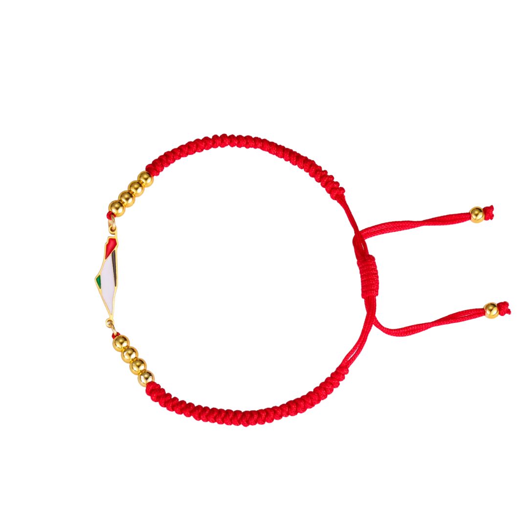 Bracelet Palestine Tressé en Corde sur fond blanc