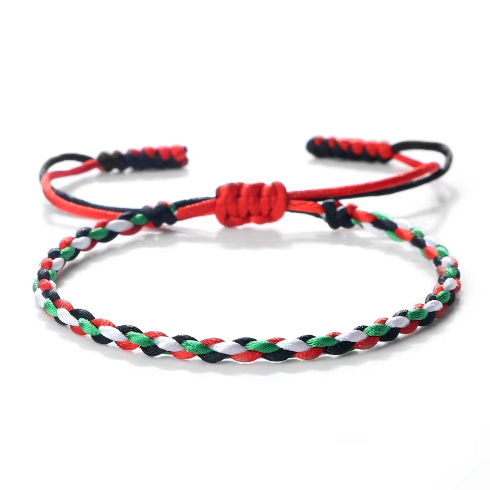 Bracelet Palestine Tressé sur fond blanc