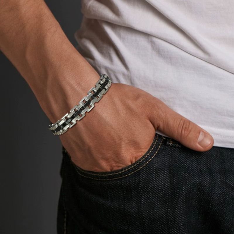Bracelet Papa en Maillon en Acier Inoxydable