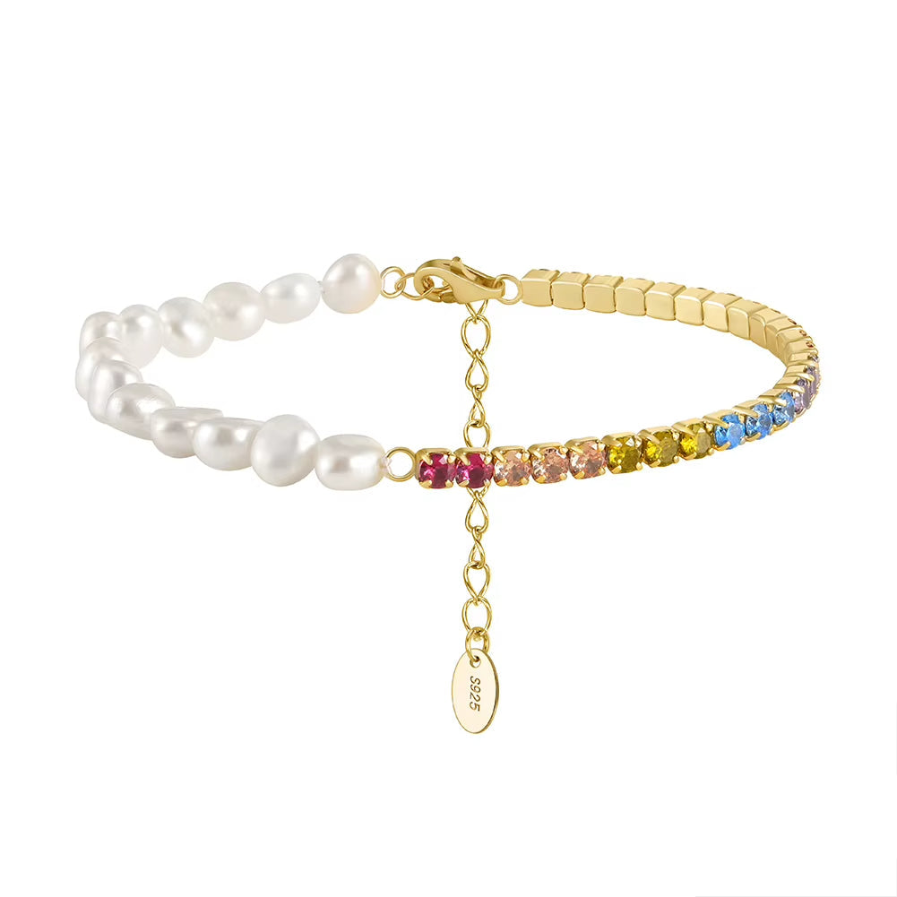 Bracelet Perle en Argent sur fond blanc
