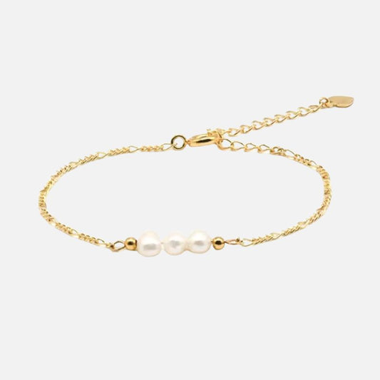 Bracelet Perle Blanche en Acier Inoxydable