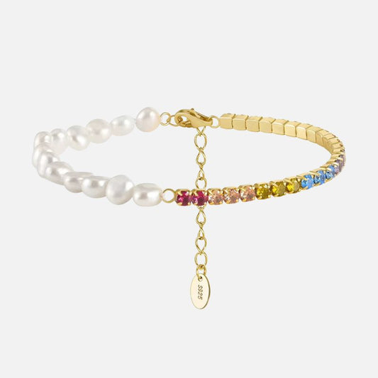 Bracelet Perle Blanc Argent