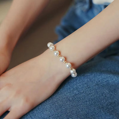 Bracelet Perle Blanche Chic