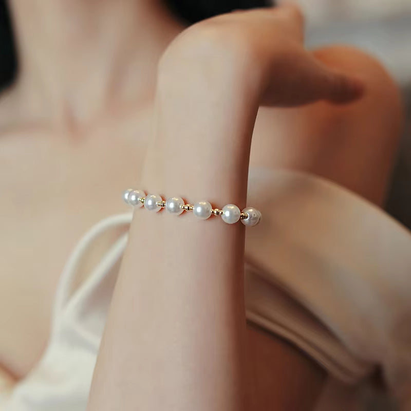 Bracelet Perle Blanche Chic