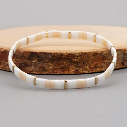 Bracelet Perle Plate Raffiné