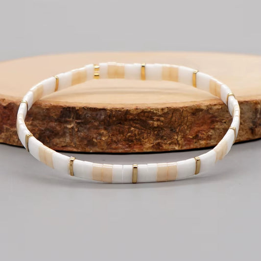 Bracelet Perle Plate Raffiné