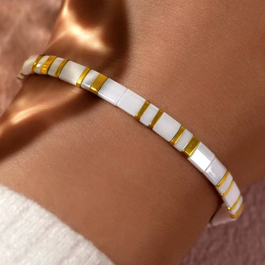 Bracelet Perle Plate Tendance
