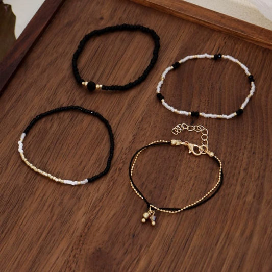 Bracelet Perle de Rocaille Chic sur fond marron