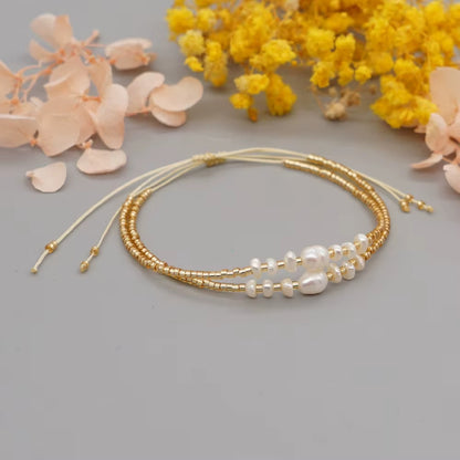 Bracelet Perles Fines Réglable