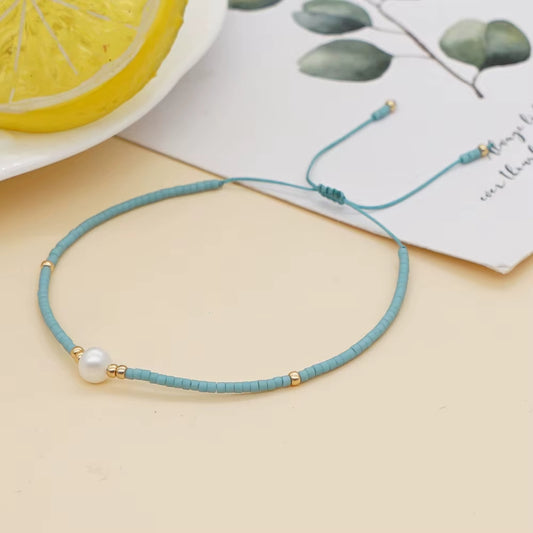 Bracelet Perles Fines Tressé
