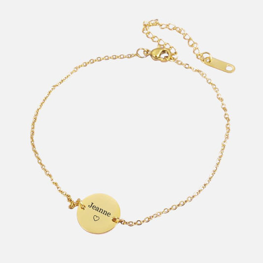 Bracelet Personnalisable Médaillon Gravé - Acier Inoxydable