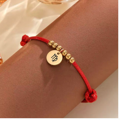 Bracelet Personnalisé Cordon Petit Médaillon Gravé - Acier Inoxydable