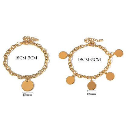 Bracelet Personnalisé en Maille Acier Inoxydable - 1 à 5 médaillons au Choix à graver