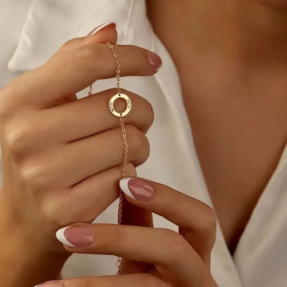 Bracelet Personnalisé Maille Fine - 1 à 3 Anneaux à Graver au Choix