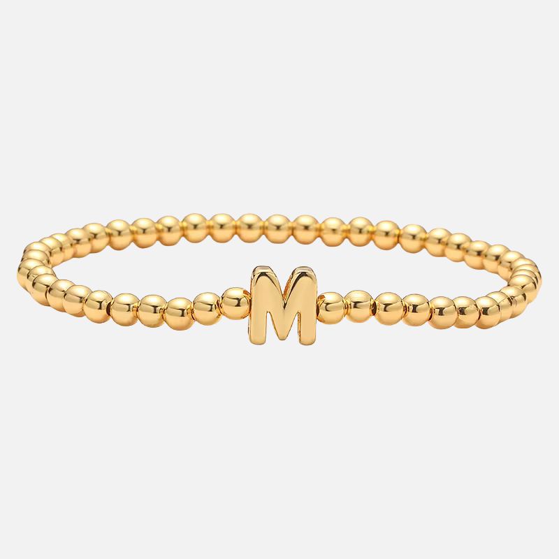 Bracelet Personnalisé En Perles Dorées