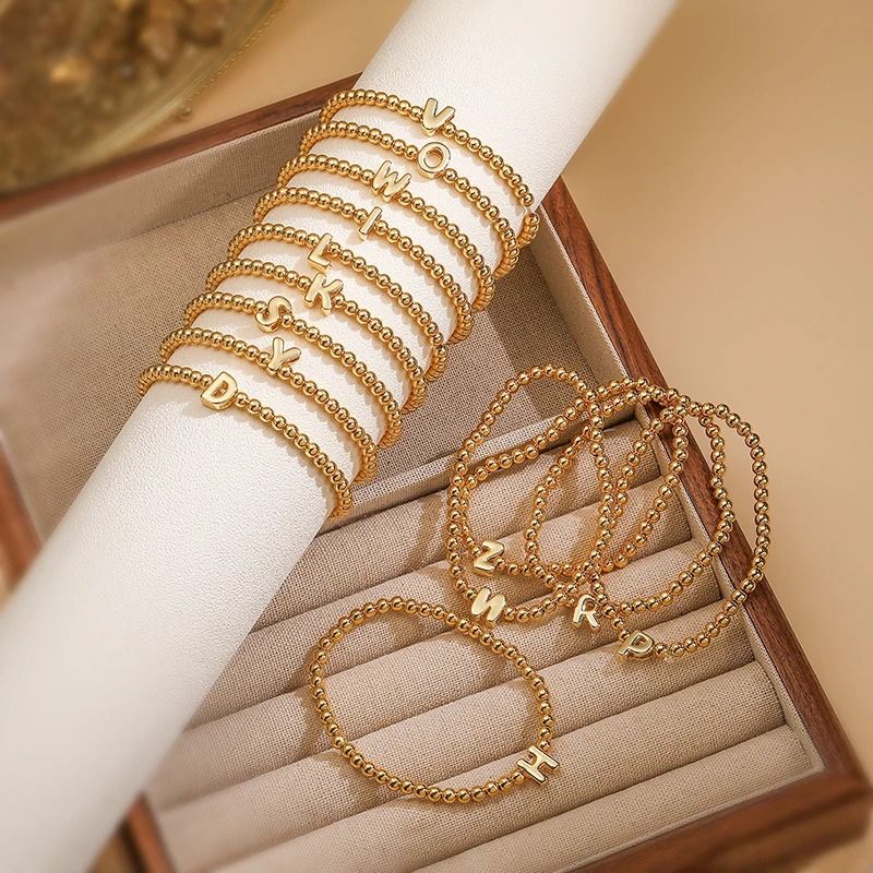 Bracelet Personnalisé En Perles Dorées