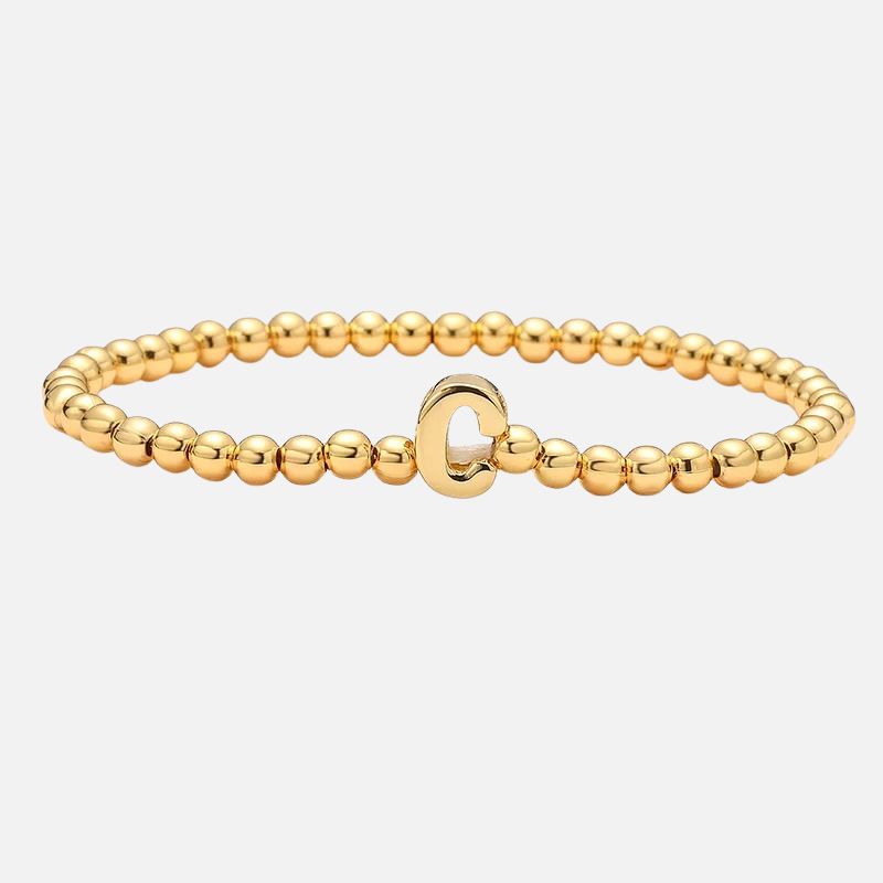 Bracelet Personnalisé En Perles Dorées