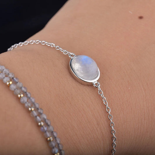 Bracelet Pierre de Lune sur Chaine
