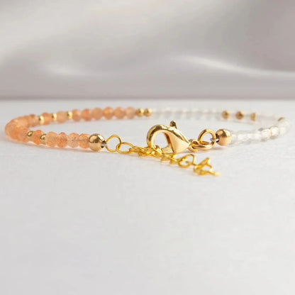 Bracelet Pierre de Lune et Pierre de Soleil