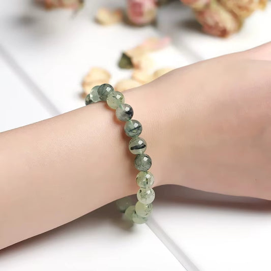 Bracelet Pierre Verte en Préhnite