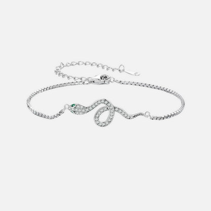 Bracelet Serpent en Argent et Zircon