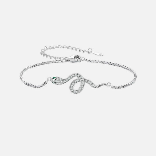 Bracelet Serpent en Argent et Zircon