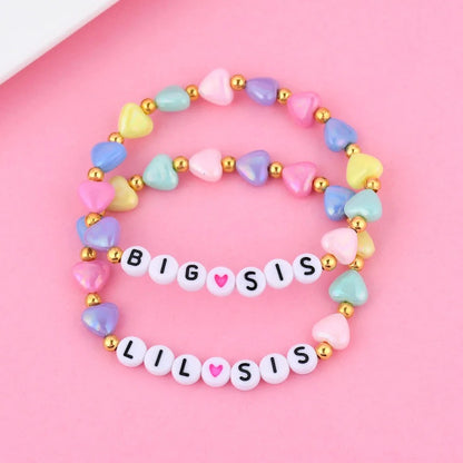 Bracelet Sœur Duo Cœurs Colorés