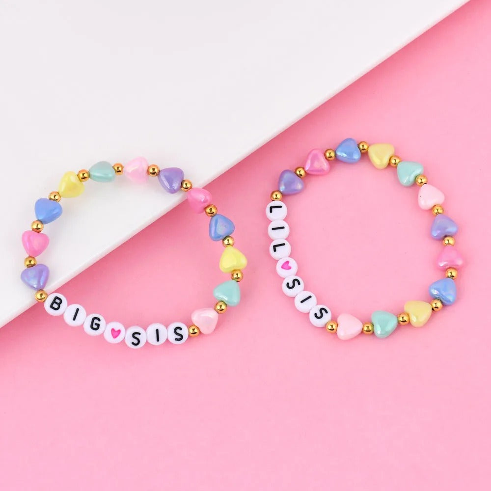 Bracelet Sœur Duo Cœurs Colorés