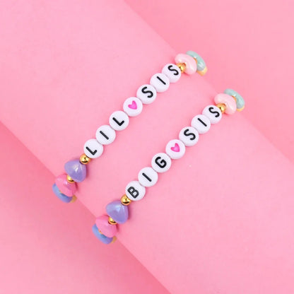 Bracelet Sœur Duo Cœurs Colorés